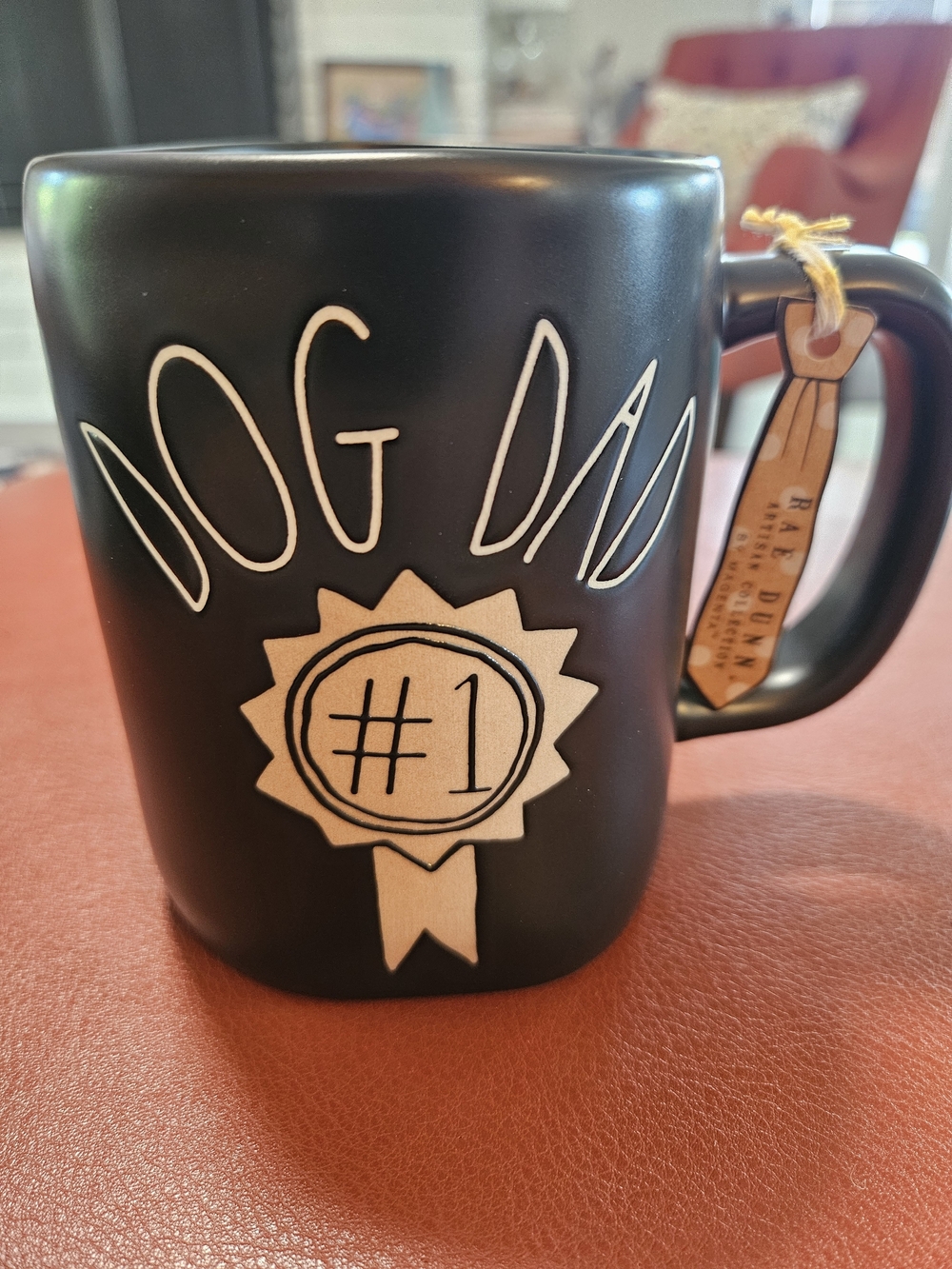 Rae Dunn Dog Dad #1 Black Ceramic Mug